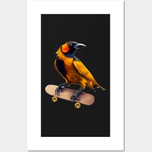 Venezuelan Troupial on a Skateboard Posters and Art